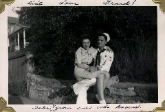 Julia (Judy) Kish Dorrough; Bruce Dorrough; Grandparents just married 1946 honeymoon